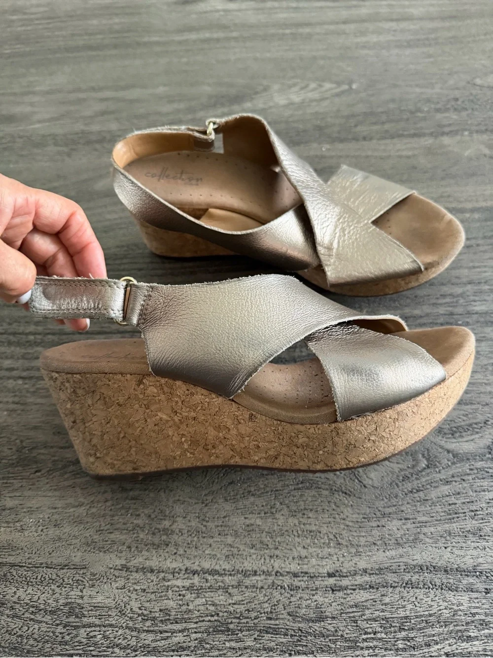 Clarks slingback wedge